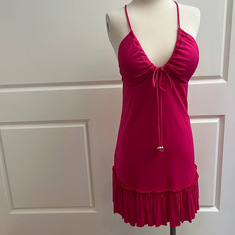 Milly Halter Dress, Pink, Size Small
